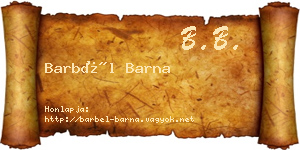 Barbél Barna névjegykártya