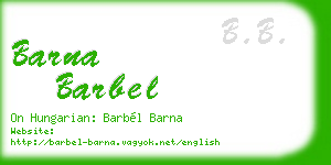 barna barbel business card