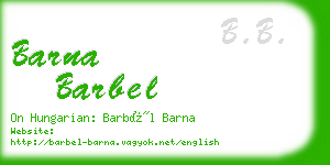 barna barbel business card